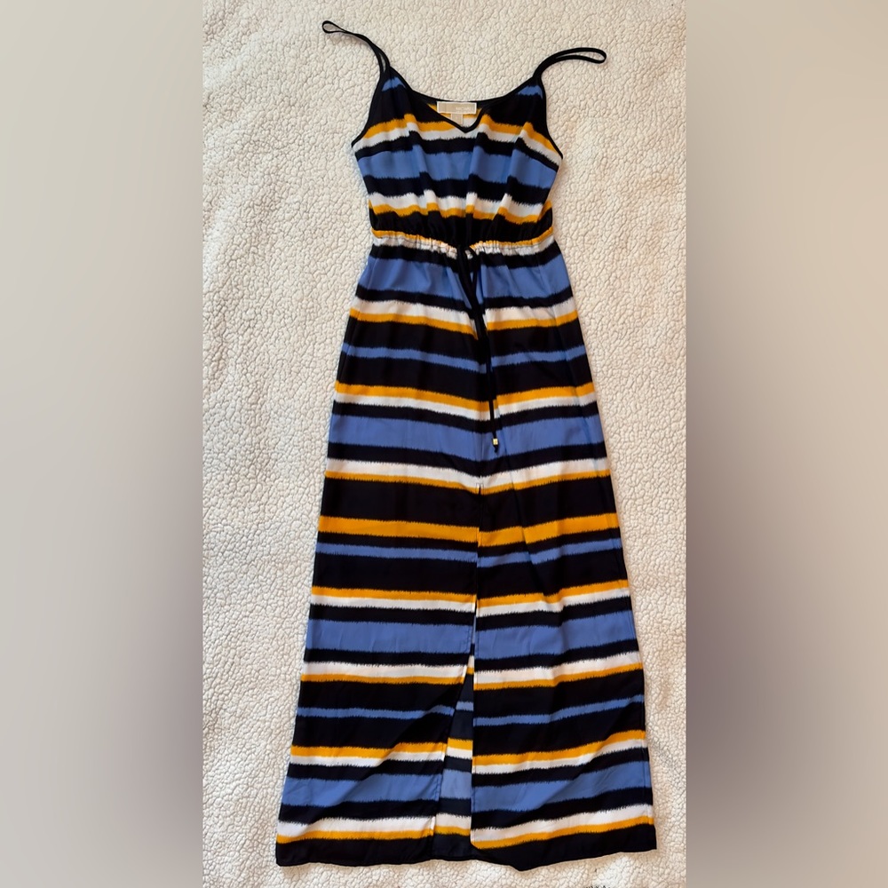 Micheal Kors Maxi Xsmall dress Blue and Orange